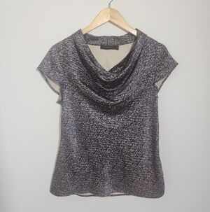 The Limited Chocolate Brown Imprint Cowl Neck Top Size Small